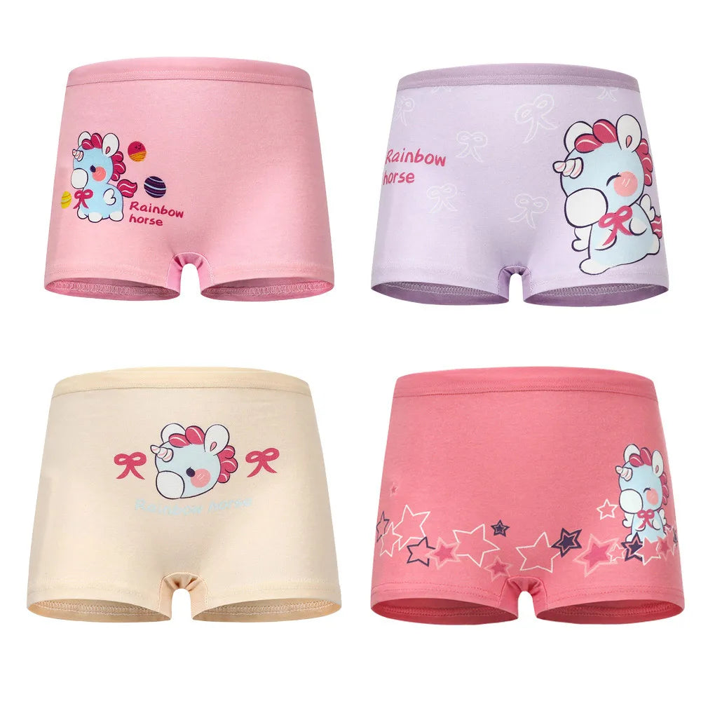 "VETEMENTS" 1/4/8/12 pièces. Culottes pour filles, ensembles coton imprimer style boxer respirant