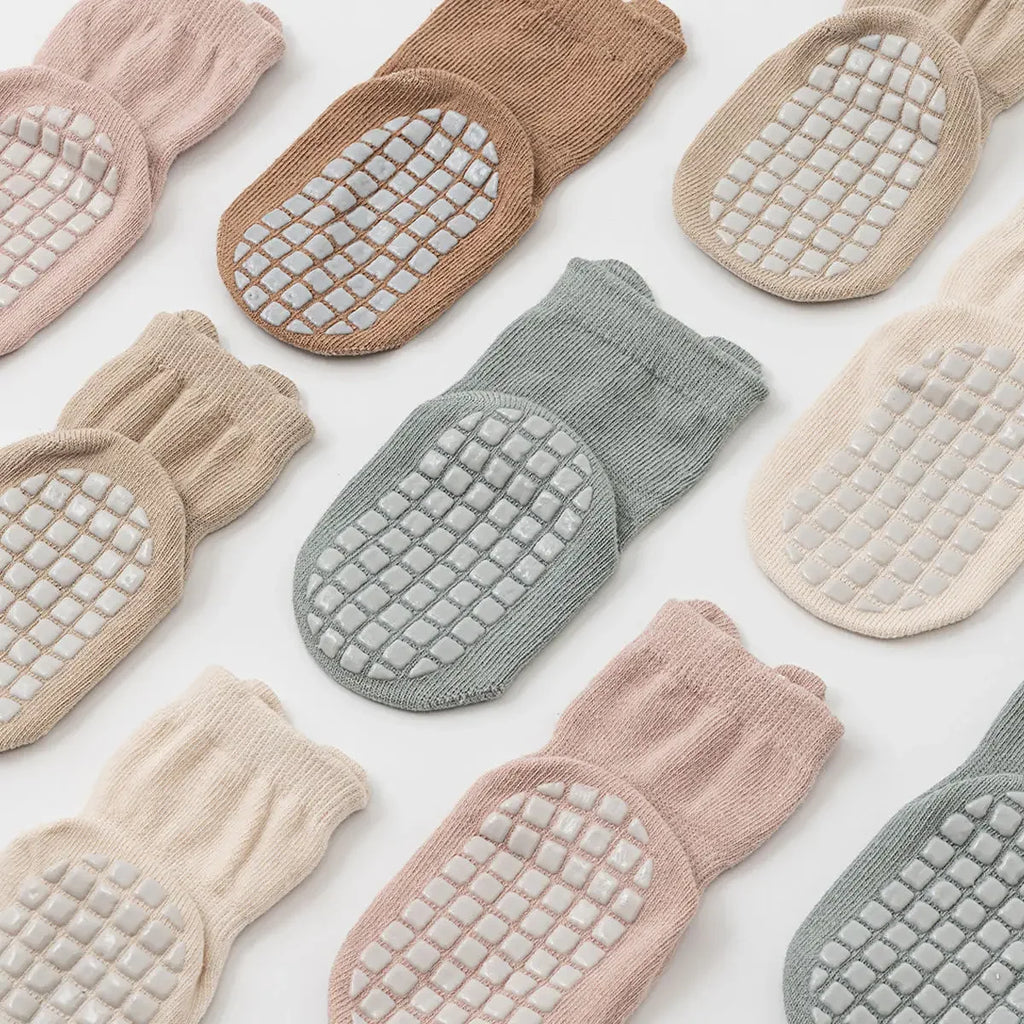 "CHAUSSURE" 3/5/1 paires/lot bébé chaussettes infantiles, nouveau-né anti-dérapant, coton unisex