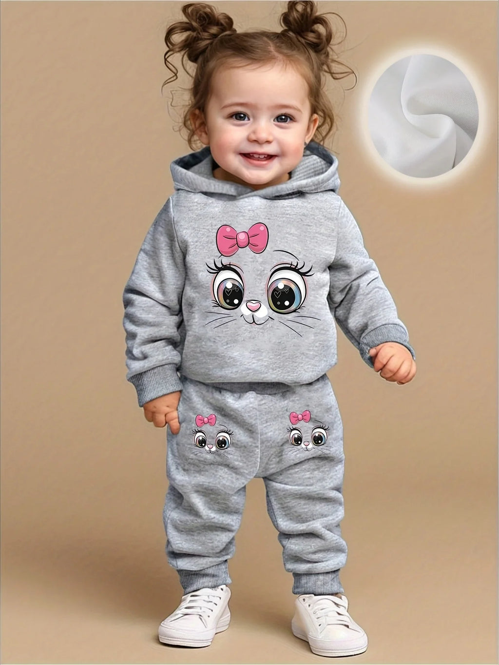 "VETEMENTS" Sweat-shirt à capuche à manches longues pour bébé fille, ensemble 2 pièces