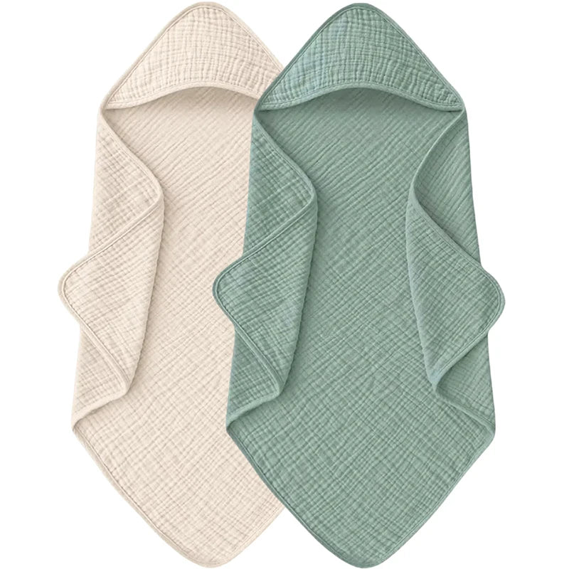 "ACCESSOIRE" Serviettes à capuche pour nouveau-né, 1 pièce, en mousseline de coton biologique, serviette de bain pour bébé, serviettes douces et absorbantes pour garçons et filles
