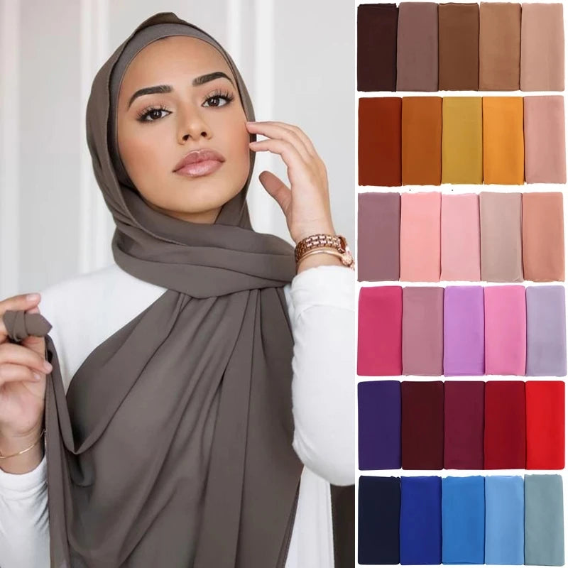 "SPECIAL RAMADAN" Foulard Hijab en mousseline de soie pour Femme, voile musulman ramadan ,hijab femme musulman,foulard musulmane pour femme, foulard mousseline en Jersey doux de haute qualité hijab islam voile femme musulman