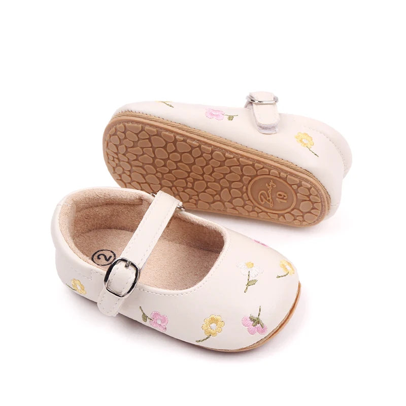 "CHAUSSURE" Sandale d'été pour bébé, Style Mary Jane, jolie fleur brodée