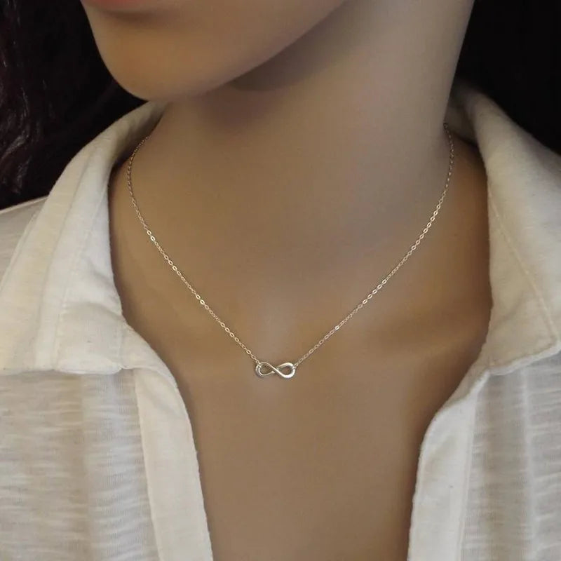 "JEWELRY" Bohemian choker necklace with infinity pendant for women; Boho Charm Infinity Pendant Choker Necklace for Women, Stainless Steel, Couple Wedding Jewelry, Necklaces for Women, Best Friend Gift