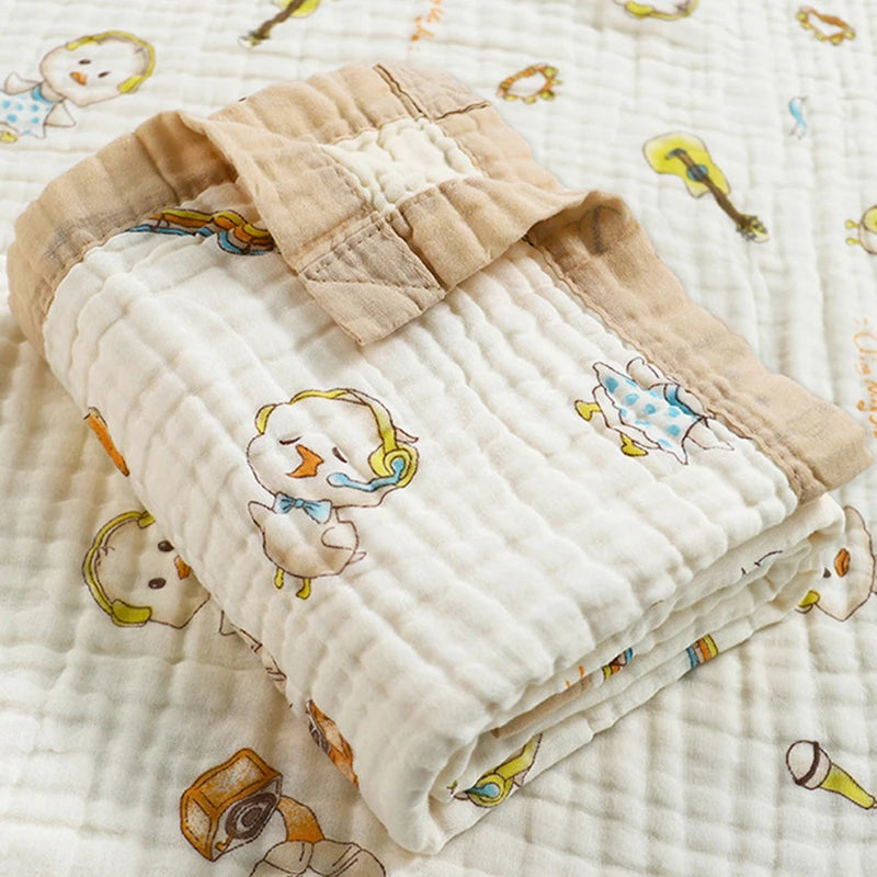 Newborn baby bath towel six layer pure cotton gauze bath towel Class A soft children's blanket absorbent newborn baby blanket