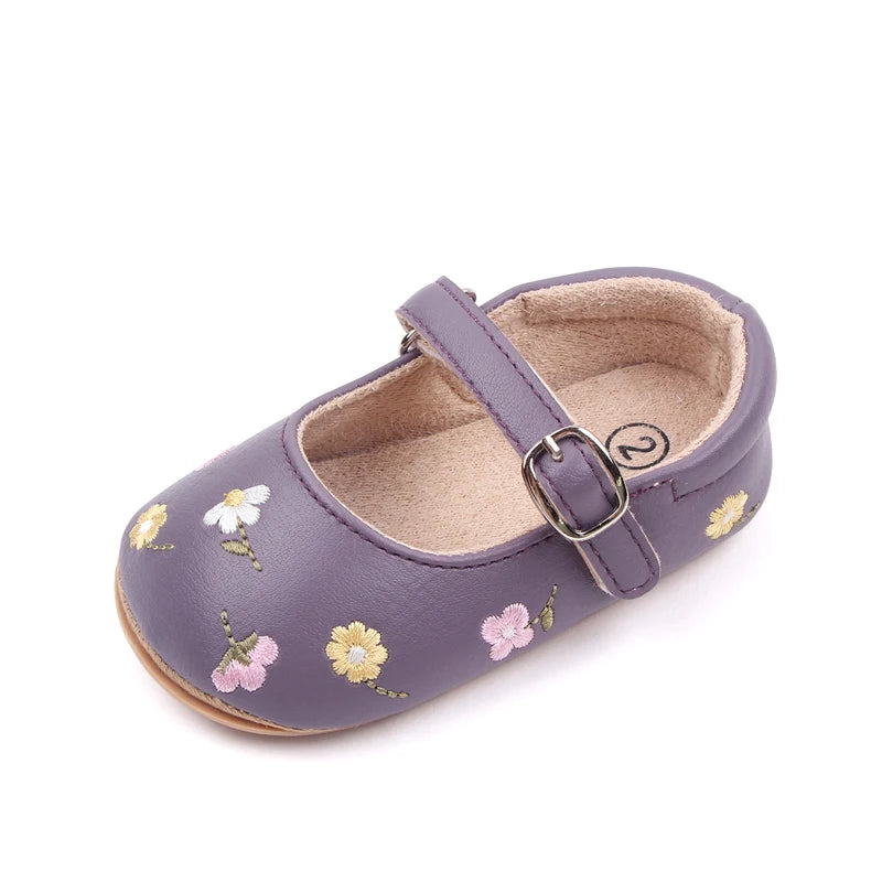 "CHAUSSURE" Sandale d'été pour bébé, Style Mary Jane, jolie fleur brodée