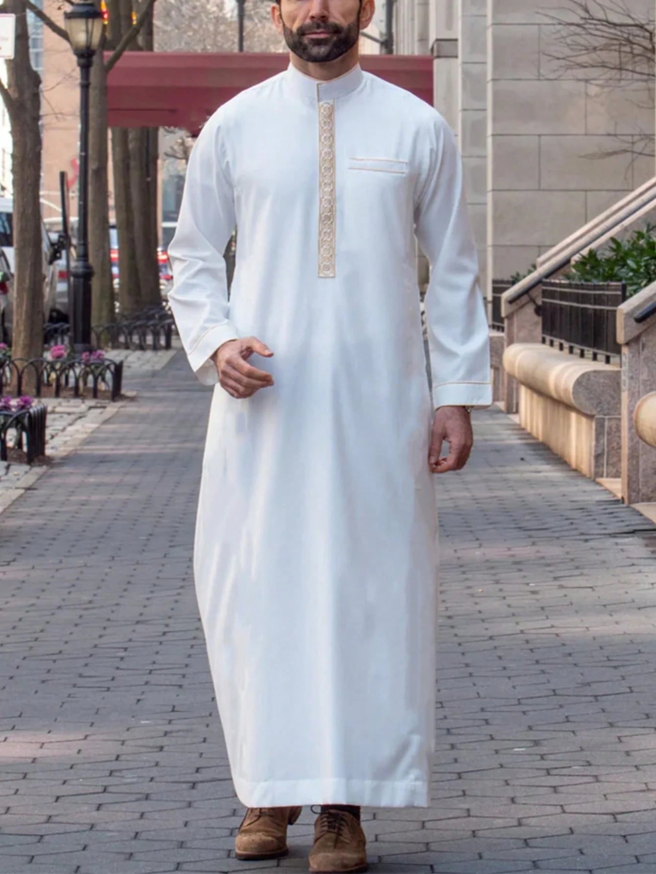 "SPECIAL RAMADAN" Robe de Luxe pour Homme Musulman Arabe, Vêtement à Manches sulf, avec Support de Littérature