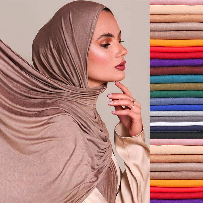 "SPECIAL RAMADAN" Long African hijab in high-quality modal cotton jersey, solid color, ideal for Ramadan; New Jersey Women's Muslim Ramadan Fashion Modal Cotton Jersey Hijab Women's High Quality Solid Color Soft H