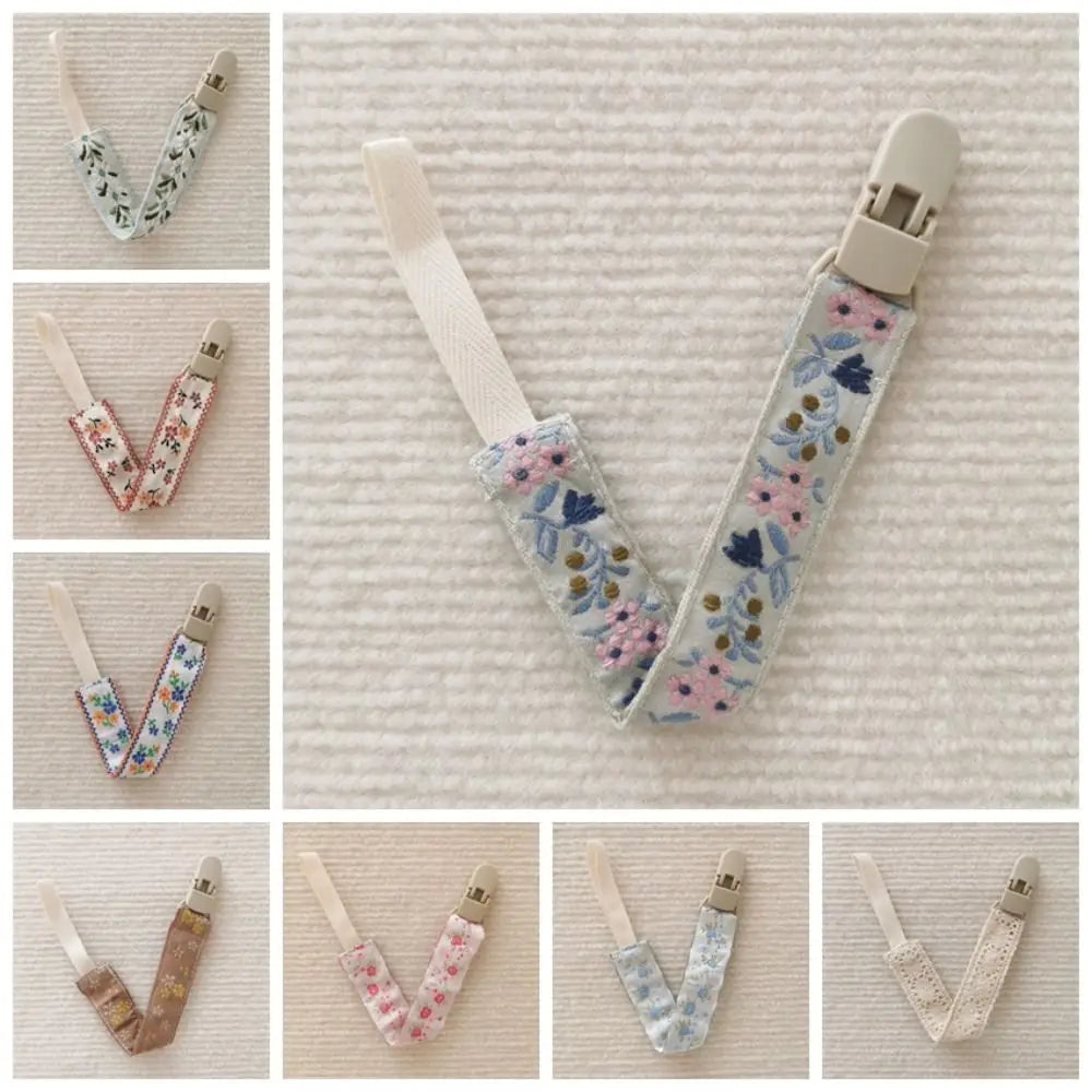 Ethnic Style Baby Cloth Pacifier Chain Floral Teether Tos Strap Nipple Holder Personalized Adjustable Dummy Clips Soother Holder