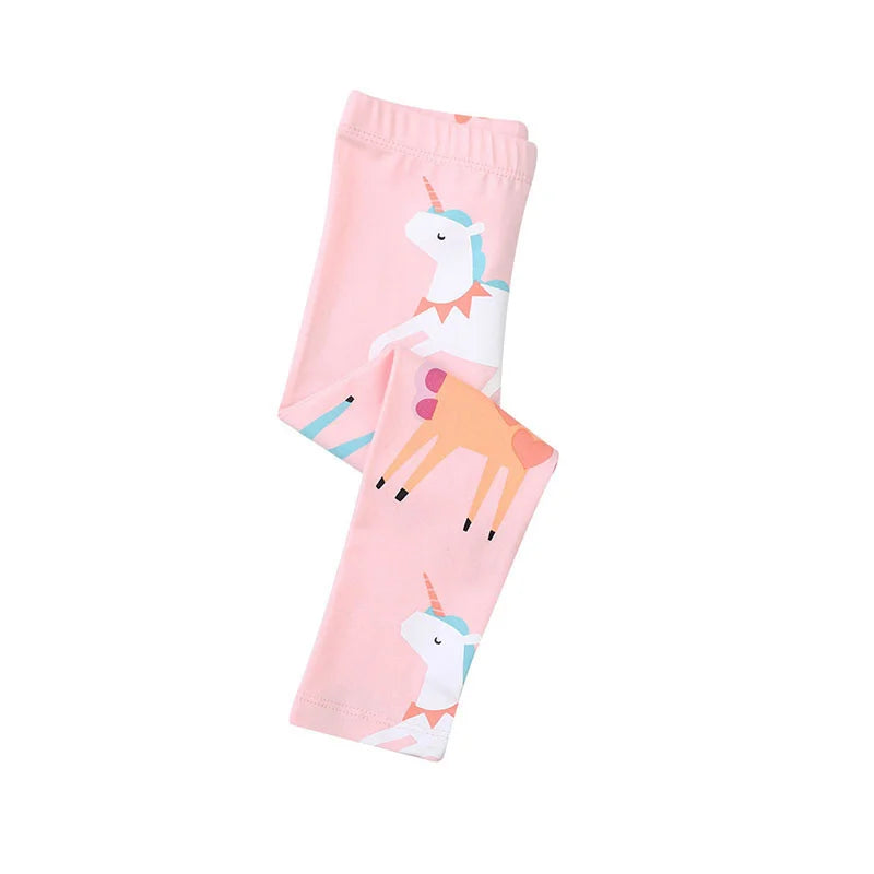 "VETEMENTS" Leggings longs pour filles (2-7 ans), broderie licorne, taille haute