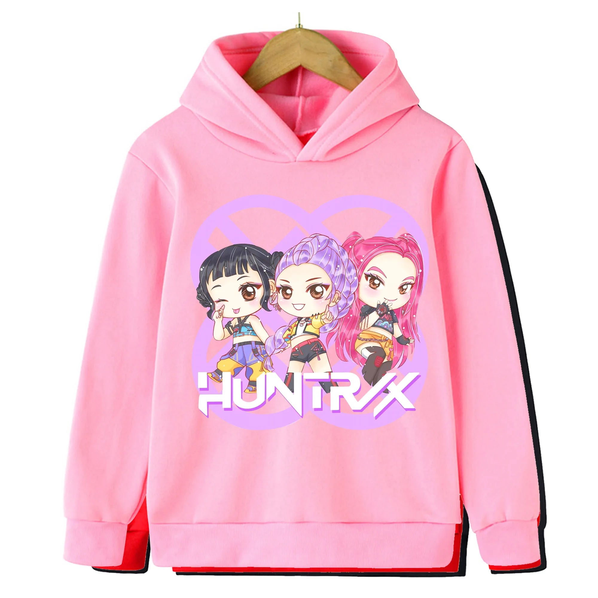 2025 KPop Demon Hunter Cartoon Printed Girls Boys Hoodie Sweaters Children Autumn/winter Warm Fashion Korean Wave Casual Hoodie