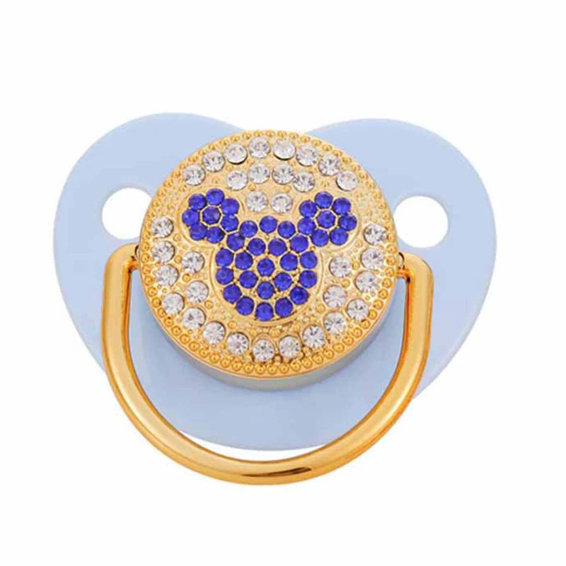 "ACCESSORY" Glittery rose gold baby pacifier, BPA-free silicone teething ring; New Baby Pacifier Rose Gold Bling Teether BPA Free Newborn Silicone Pacifier Baby Soother Nipple Dummy Baby Shower Gifts
