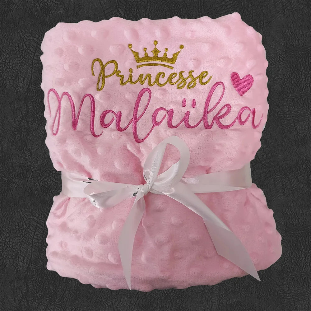 "SPECIAL RAMADAN" Couverture de bébé personnalisée avec nom pour nouveau-nés garçons et filles, couverture de poussette de berceau en polaire Minky personnalisée, cadeau