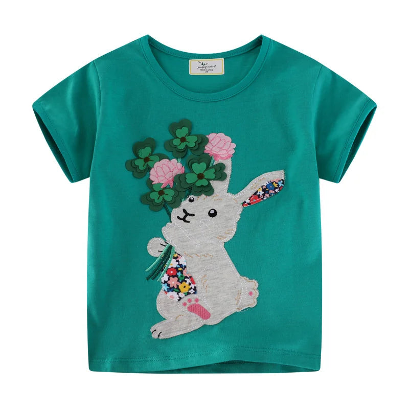 "VETEMENTS" T-shirts coton printemps/été enfants  2-7 ans, motif dessin pour filles