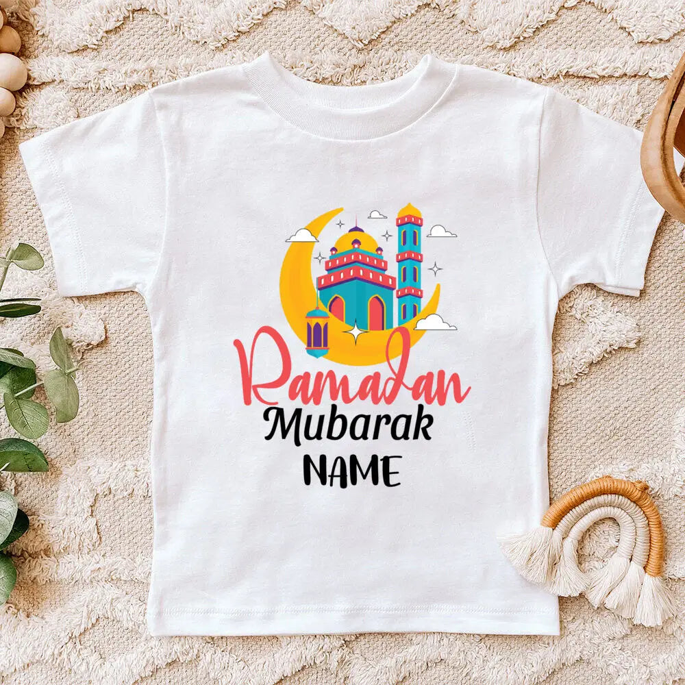 "SPECIAL RAMADAN" Personalized Eid Mubarak baby bodysuit with name, Eid Ramadan outfit for boys and girls; Personalized Eid Mubarak Baby Bodysuit Custom Name Boys Girls Eid Ramadan