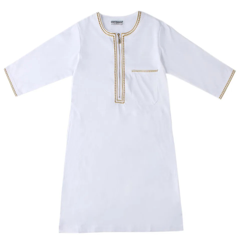 "SPECIAL RAMADAN" 2026 for children and teenagers, summer Muslim dress, Arab clothing for boys, traditional outfit. New Children's Thawb Teens Summer Muslim Robe Kids Arab Folk Clothes Boys Solid Color Thobe 5-14