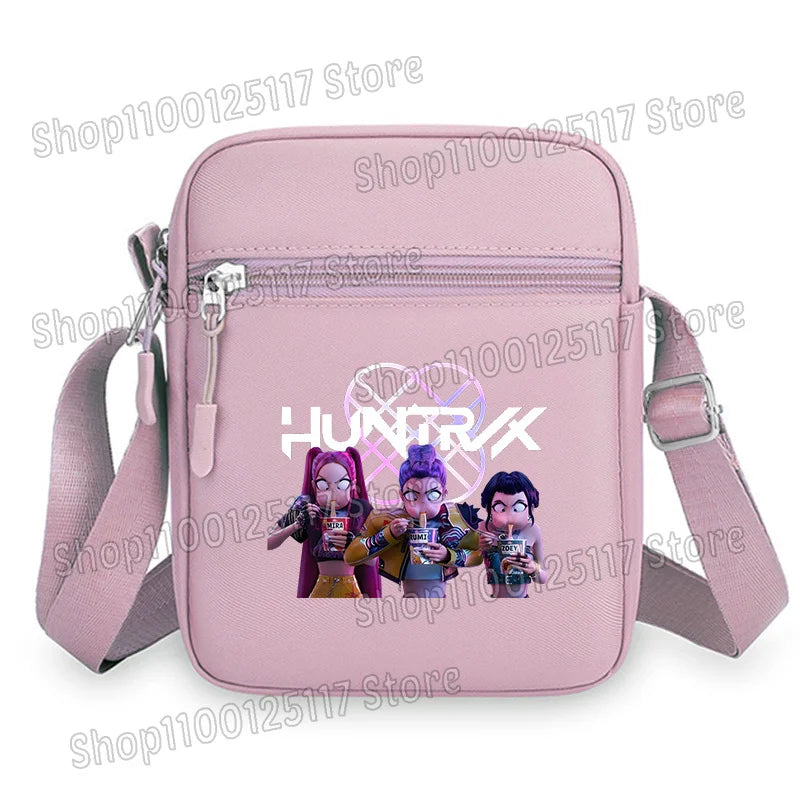 Demon Hunters Kpop Crossbody Bag Women Shoulder Bags Girls Square Bag Mobile Phone Storage Bags Outdoor Anime Printed Handbag