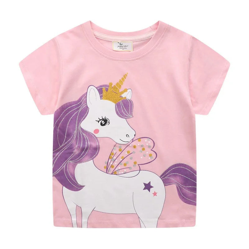 "VETEMENTS" T-shirts coton printemps/été enfants  2-7 ans, motif dessin pour filles