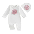 "COMBINAISON" Barboteuse 2 pièces en coton pour nouveau-né, combinaison florale en mélange de coton 0-18 mois