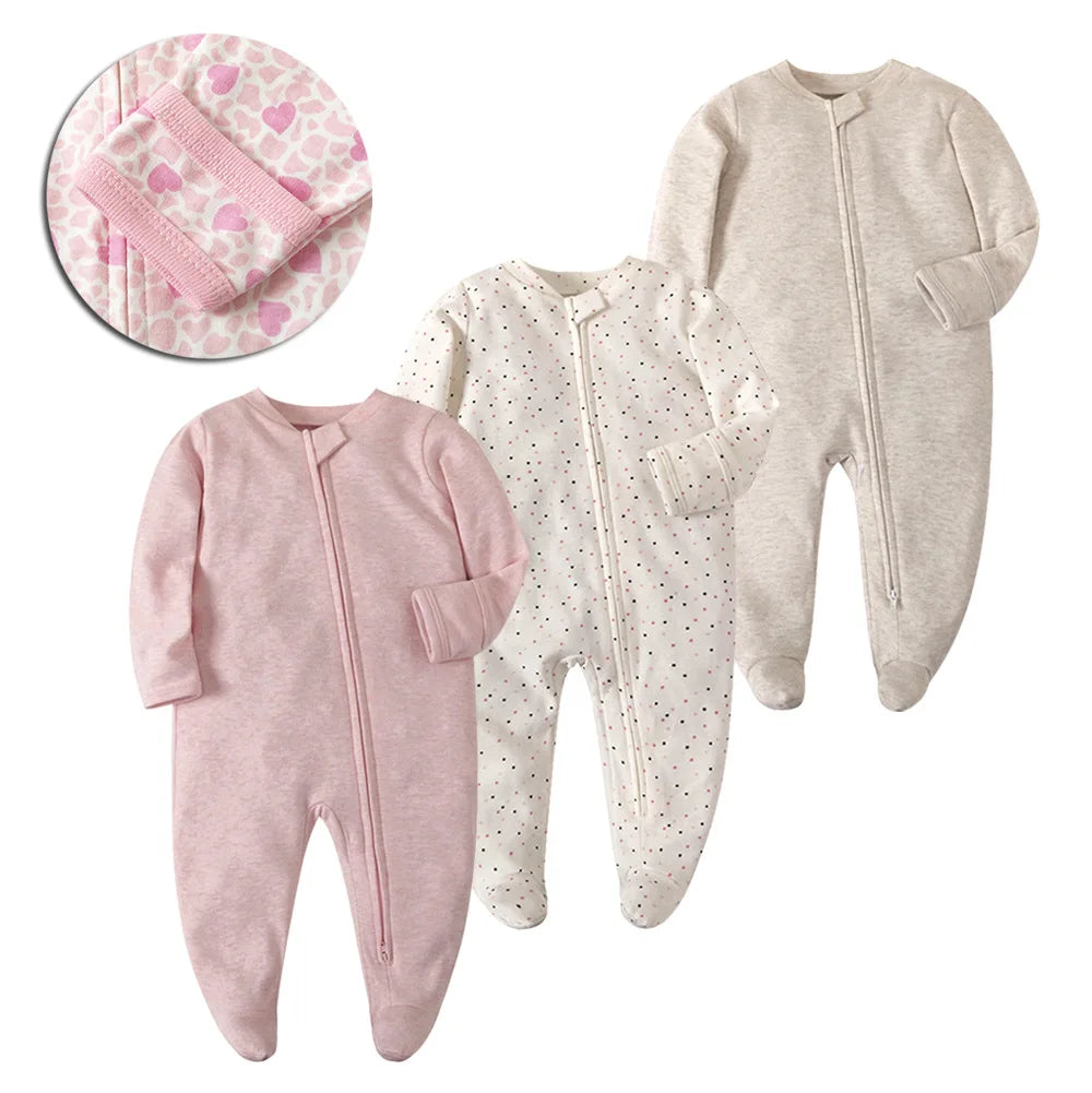 "COMBINAISON" Barboteuse en coton pour bébés, garçons et filles, combinaison avec fermeture éclaire
