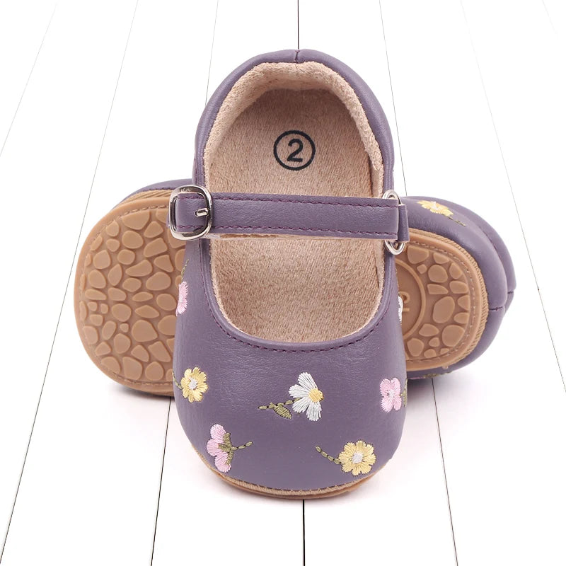 "CHAUSSURE" Sandale d'été pour bébé, Style Mary Jane, jolie fleur brodée