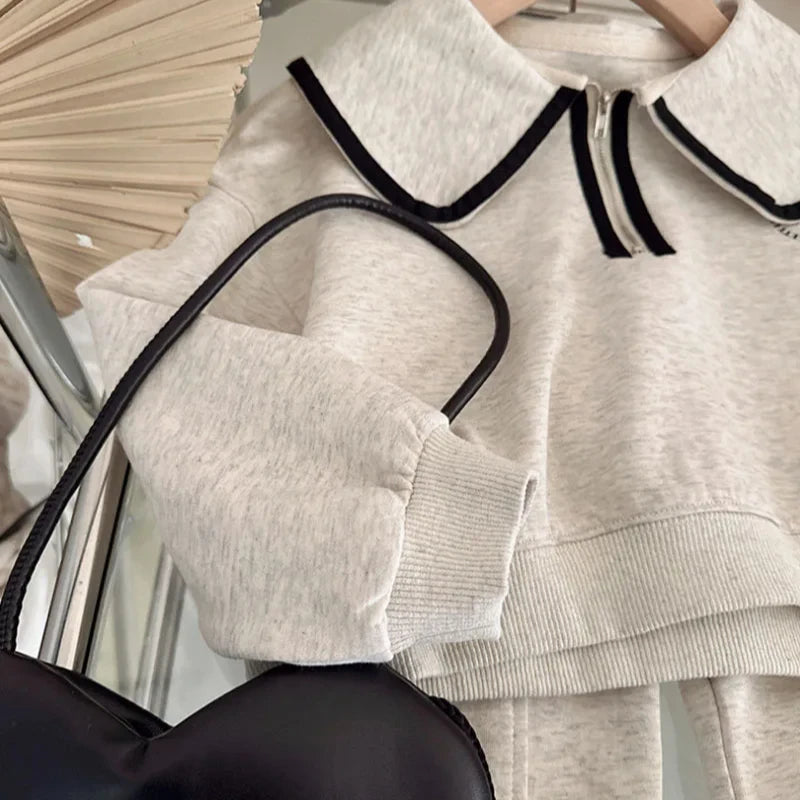 "VETEMENTS" Ensemble de printemps à capuche pour filles de 3 à 7 ans, ensemble 2 pièces décontractés