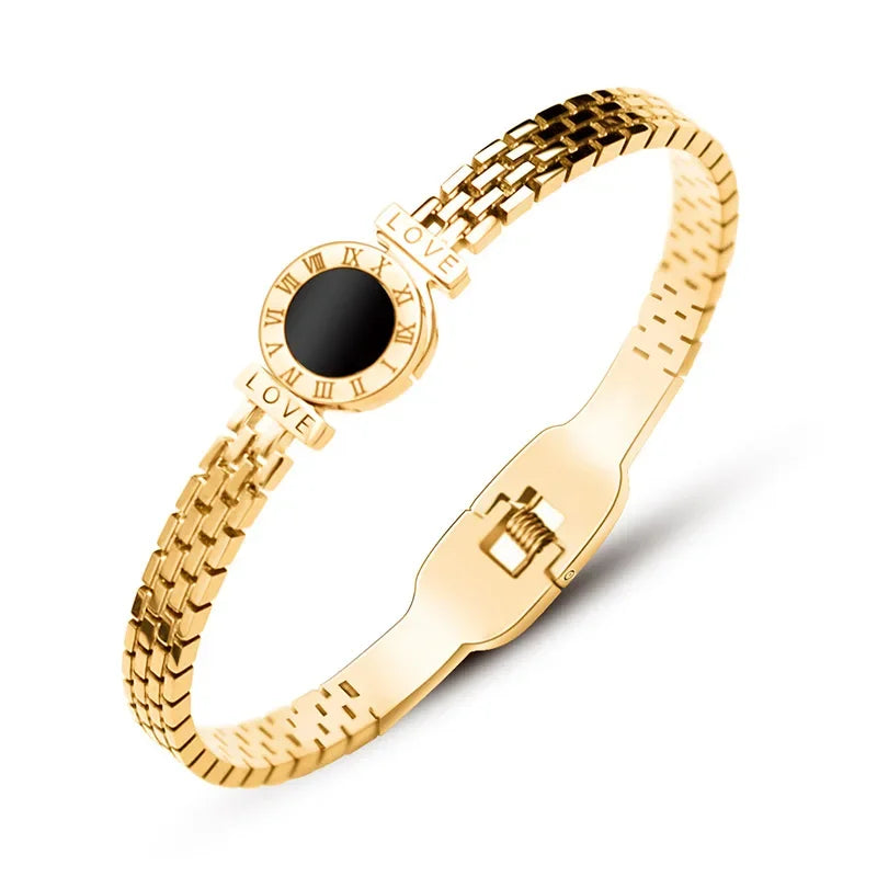 "BIJOUX" Bracelet jonc en acier chirurgical plaqué or pour femme