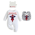 "COMBINAISON" 3 articles: Body imprimé pour bébé, bonnets et bavoirs, pour garçon et fille
