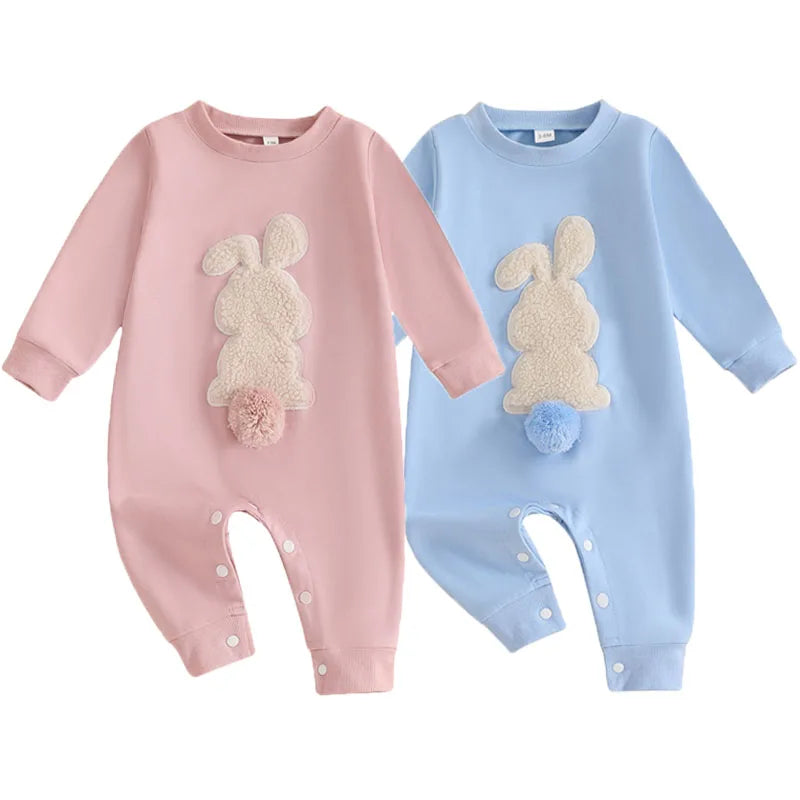 "COMBINAISON" Combinaisons pour bébés, peluche brodé, manches longues, en coton