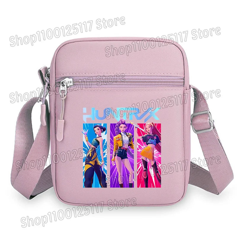 Demon Hunters Kpop Crossbody Bag Women Shoulder Bags Girls Square Bag Mobile Phone Storage Bags Outdoor Anime Printed Handbag