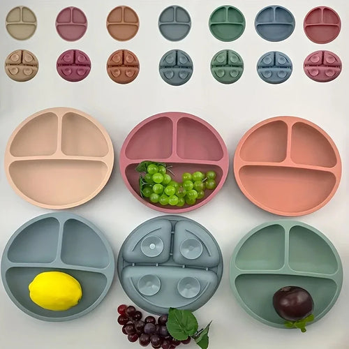 "ACCESSOIRE" Vaisselle en silicone Assiette à dîner pour enfants Assiette à dîner divisée