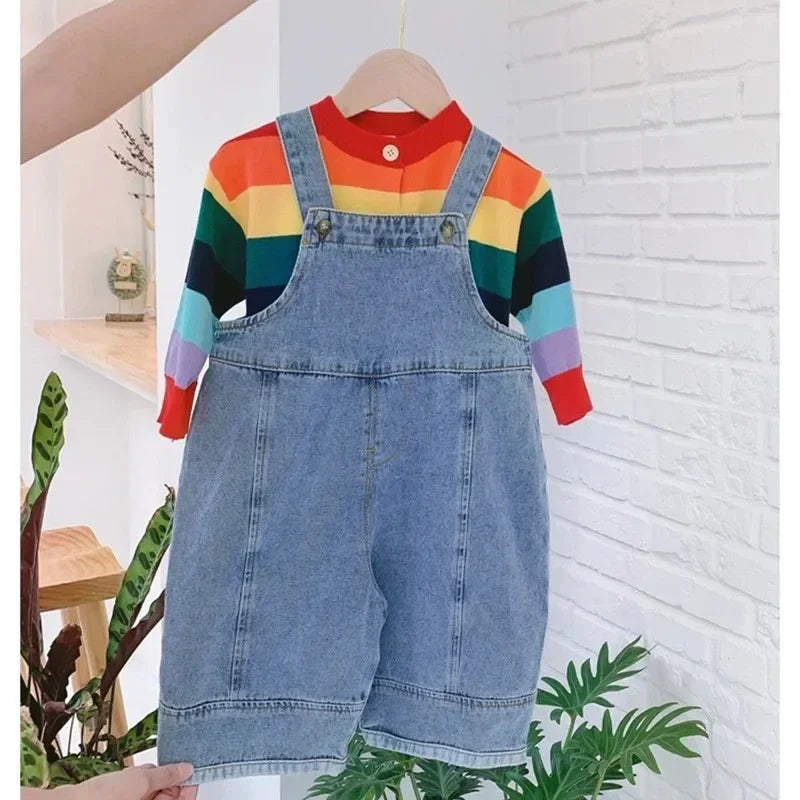 "VETEMENTS" Salopette décontractée pour enfants, pantalons à bretelle, garçons et filles, 1 à 7 ans