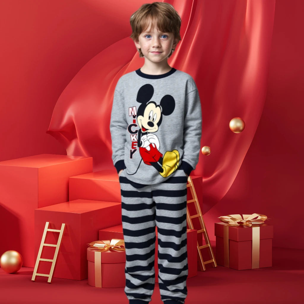 New Kids Pajama Set Cotton Soft nightwear Mickey Loungewear Long Sleeve Pjs Sleepwear for Toddler Boys pajamas Girls nighty