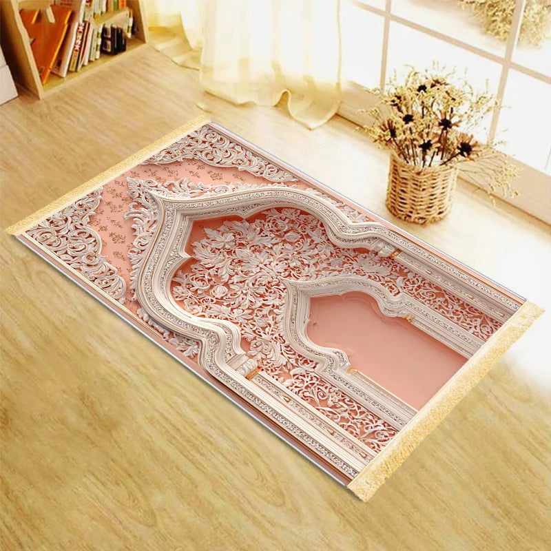 "SPECIAL RAMADAN" VIKAMA Muslim Prayer Rug, Foldable Islamic Prayer Mat; VIKAMA Muslim Prayer Rug, Islamic Prayer Mat for Indoor and Outdoor Use, Foldable Prayer Mat for Living Room, Bedroom, and Home Decoration
