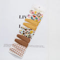 10Pcs/Lot Ins 6cm Flower Print Cotton Alloy Hair Bow Snap Clips Set Fabric Plaid Bobby Hairpins Hairgrips Girls Kids Headwear