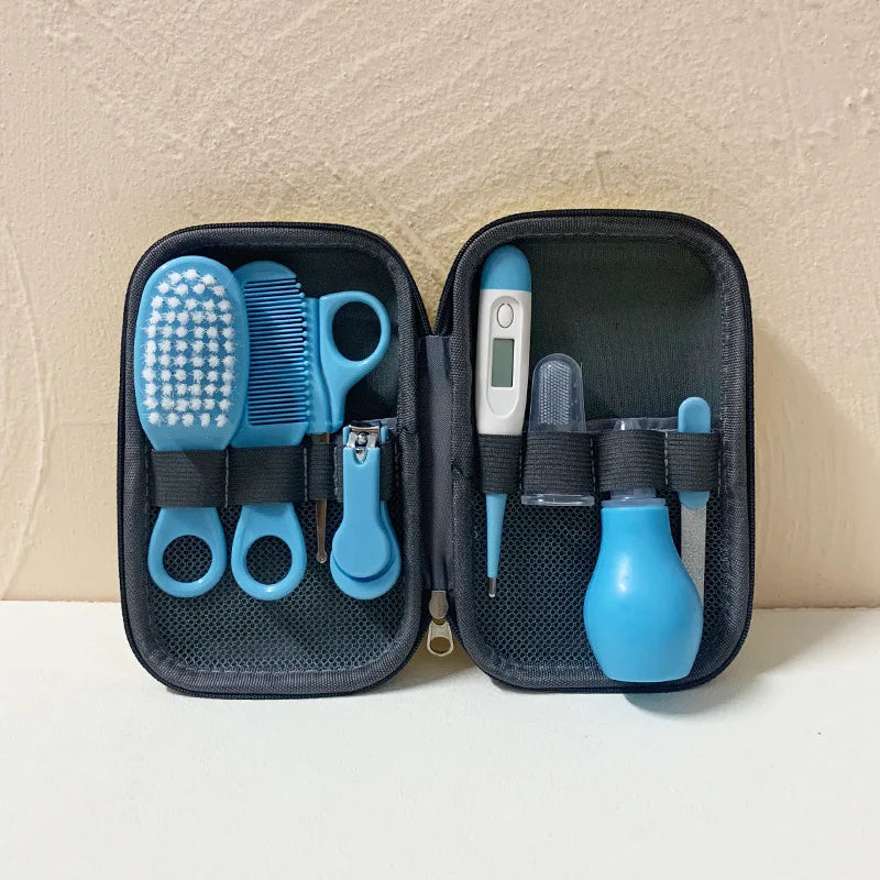 "ACCESSOIRE" Nouveau-né 8 pièces/ensemble bébé soins de santé ongles cheveux thermomètre toilettage brosse Kit soins bébé essentiels nouveau-né matériel sécurité