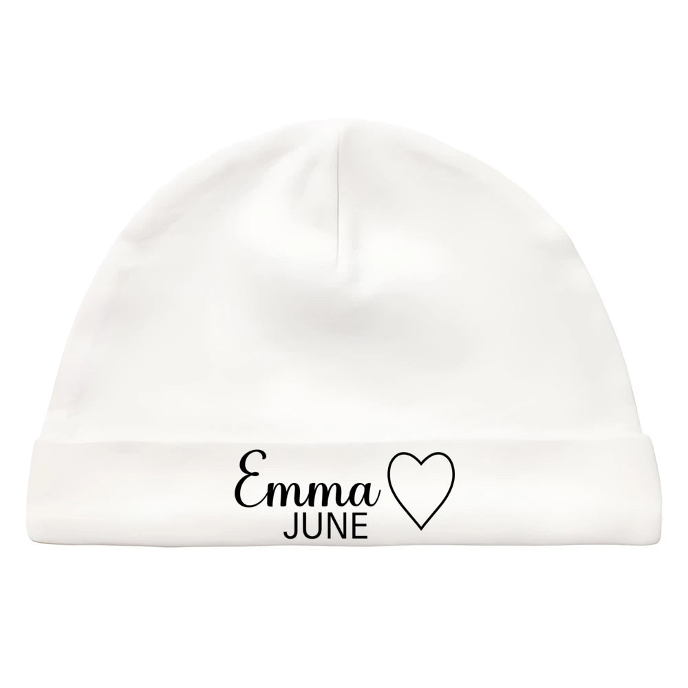 Newborn Coming Home Hat Custom Baby Beanie with Name Birth Announcement First Hat for Babies Baby Shower Gifts