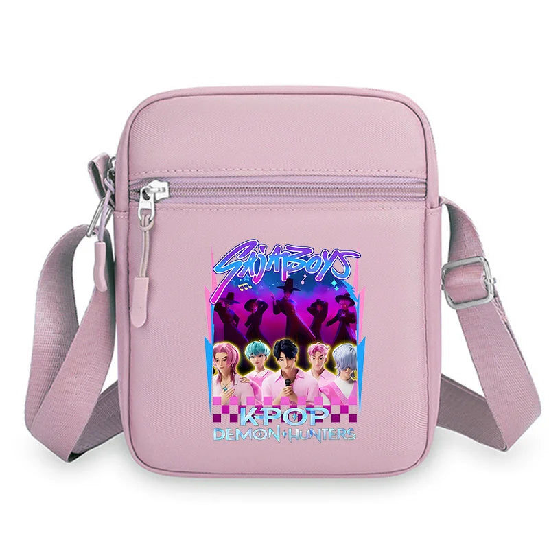 Demon Hunters Kpop Crossbody Bag Women Shoulder Bags Girls Square Bag Mobile Phone Storage Bags Outdoor Anime Printed Handbag