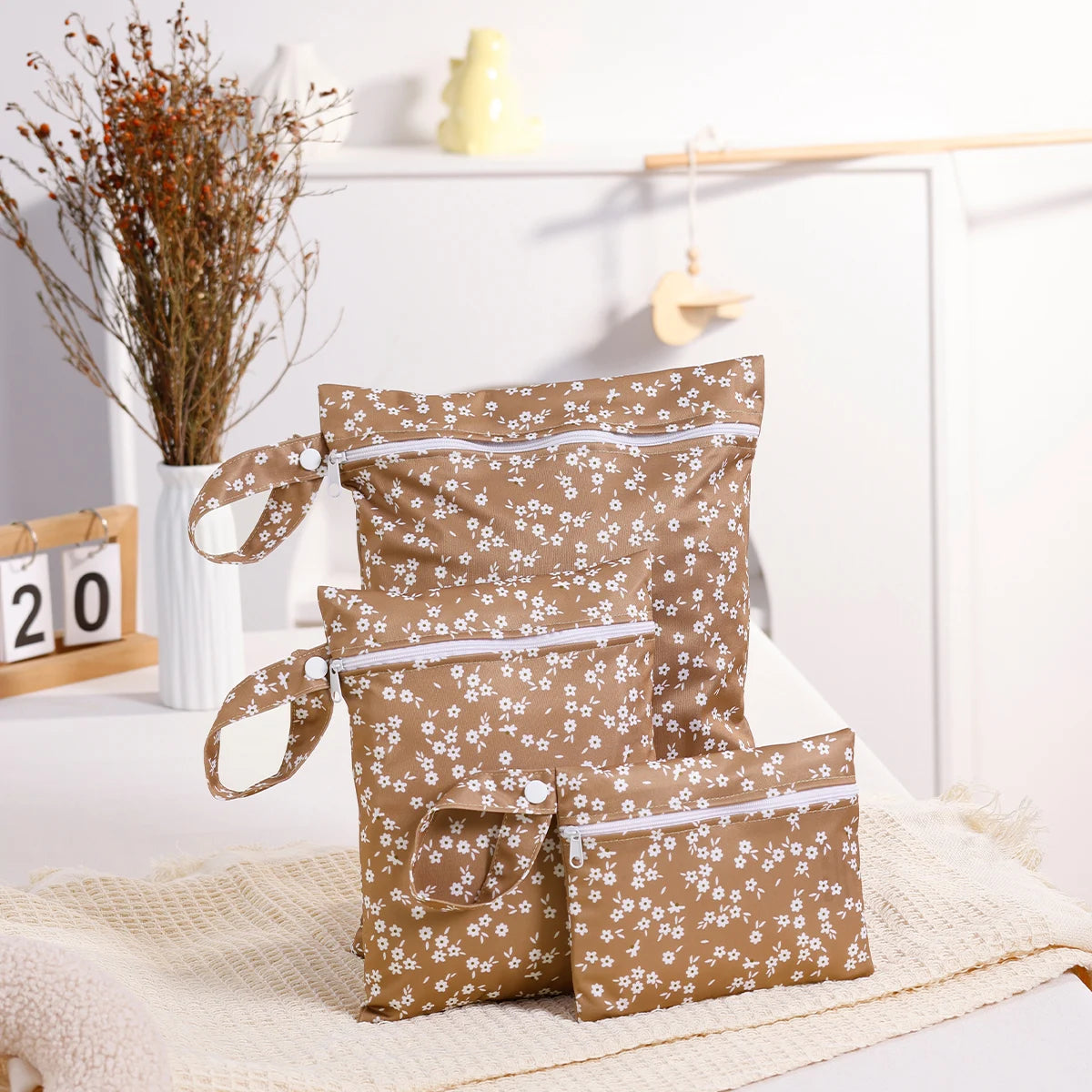 "ACCESSOIRE" 3PCS Tissu Recyclé Sac Étanche Humide Sec Sac de Couche Portable Sac de Rangement Sanitaire; 3PCS Recycled Fabric Waterproof Wet Dry Bag Portable Diaper Bag Sanitary Storage Bag