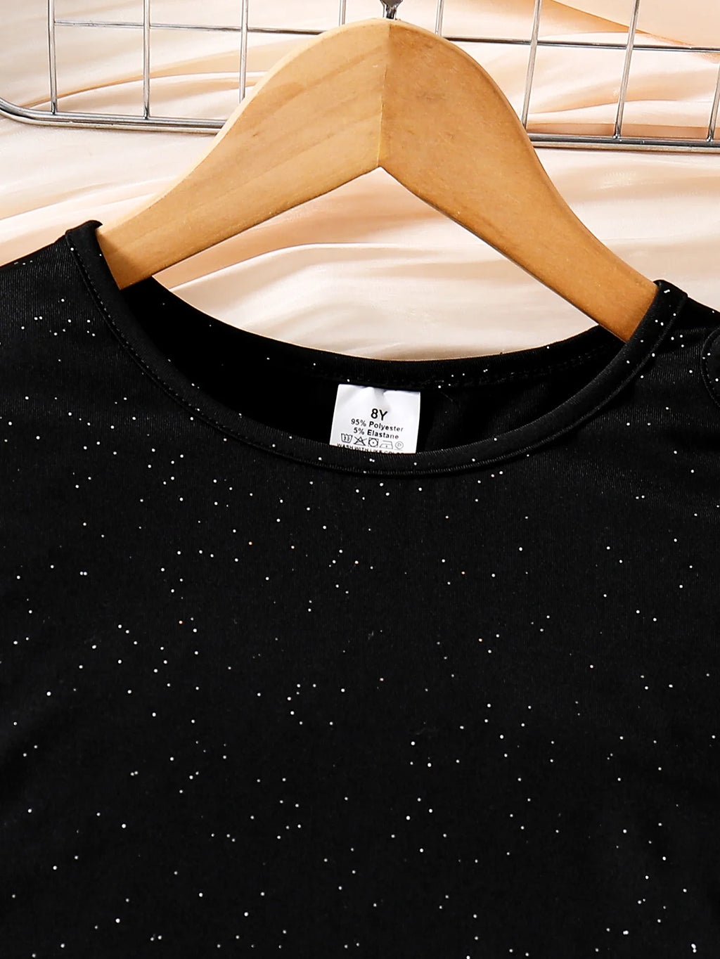 Spring and Autumn Girls' High-End Fashionable Black French Velvet Dress with Elegant Inner Little Black Dress