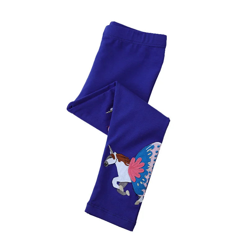 "VETEMENTS" Leggings longs pour filles (2-7 ans), broderie licorne, taille haute