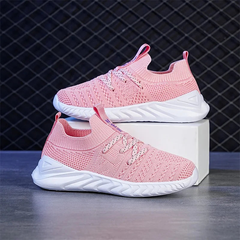 Four Seasons Children's Casual Sports Shoes with Mesh Breathable One Step Running Shoes