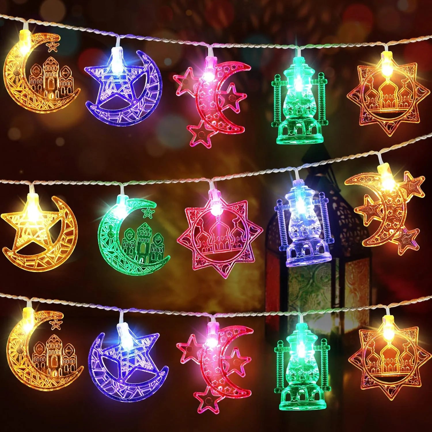 "SPECIAL RAMADAN" 3M EID Mubarak décor lune étoile lumière LED chaîne musulmane islamique LED chaîne lumières Ramadan Kareem fête fournitures maison ornement