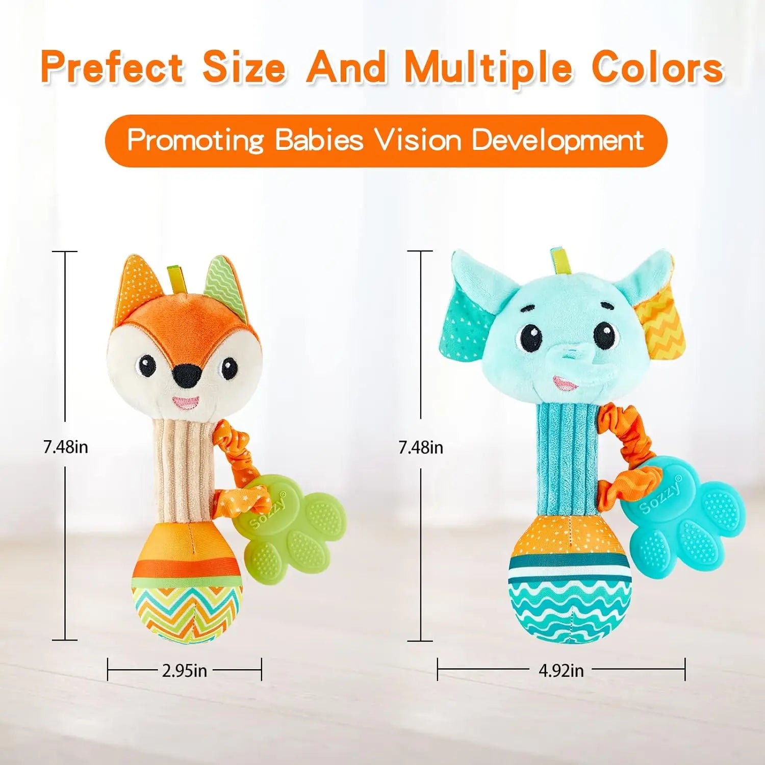 "JOUET" Hochet pour bébé, jouet de dentition en peluche pour bébés de 0 à 12 mois