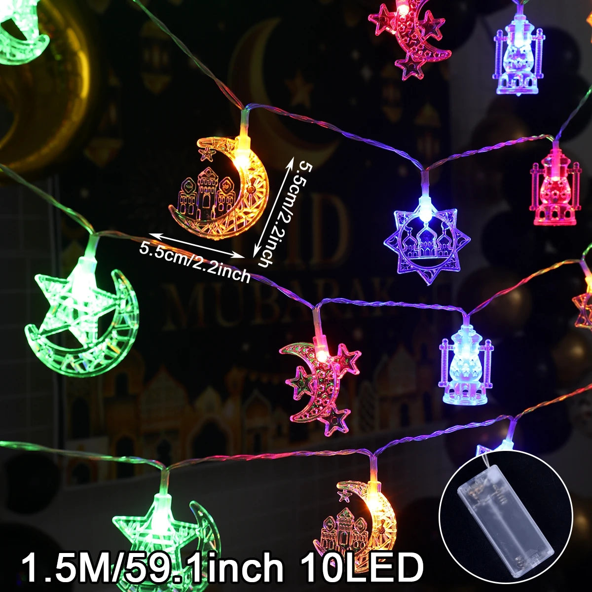 "SPECIAL RAMADAN" Eid Mubarak Moon Star Light String Ramadan décoration 2025 pour la maison musulmane Islam Party Decor Ramadan Guirlande lumière Al-Fitr cadeaux