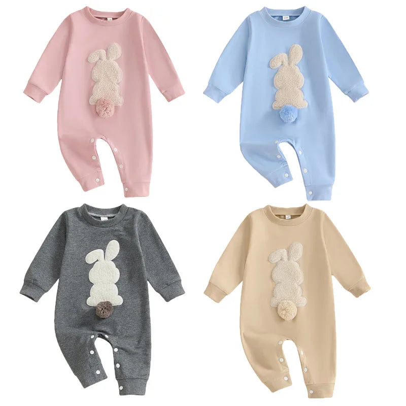 "COMBINAISON" Combinaisons pour bébés, peluche brodé, manches longues, en coton