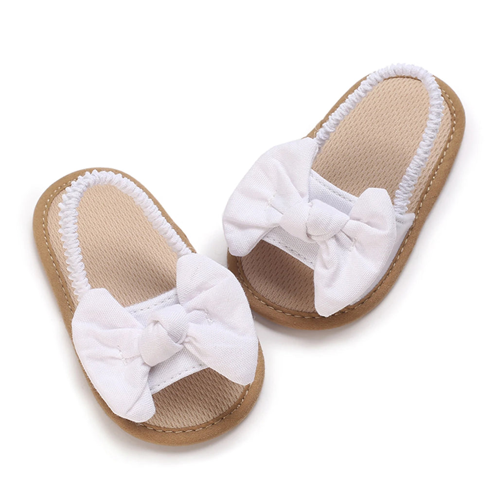 Cute Bowknot Baby Sandals for Girl Shoes Summer Princess Soft Sole Non-slip Open Toe Walking Infant Shoes for Beach Slippers
