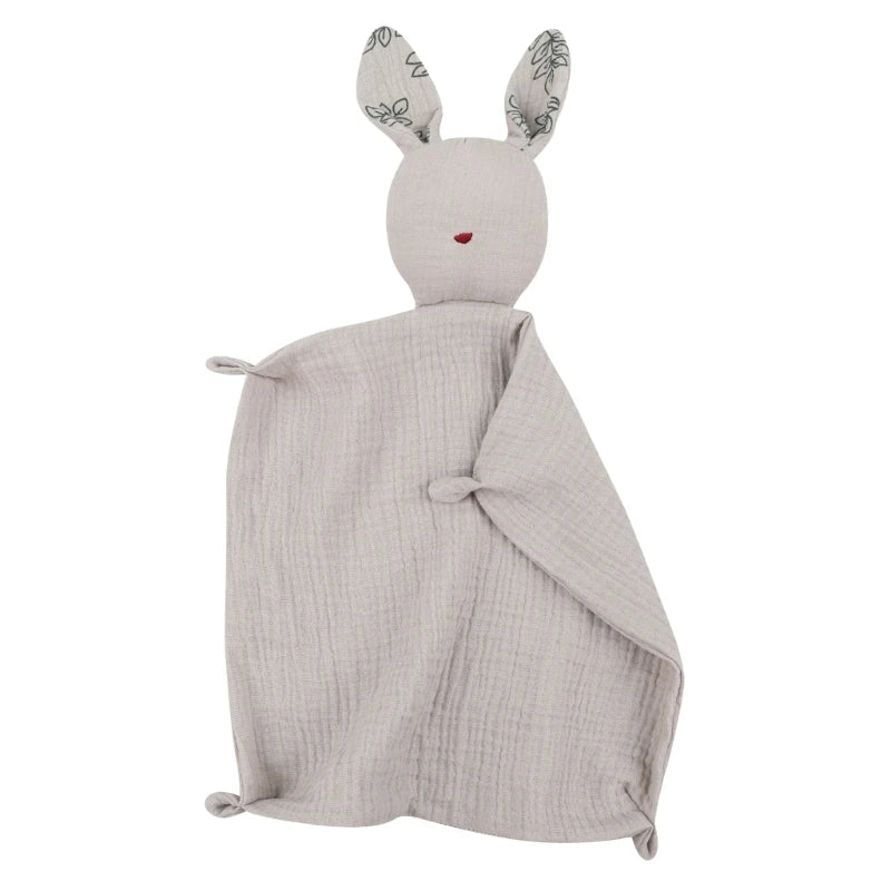 New Cotton Gauze Baby Towel Print Bunny Ear Rabbit Doll Baby Comforters Blanket Soothing Towel Newborn Face Towel Saliva Towel