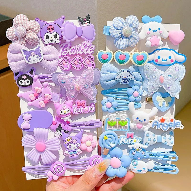 16pcs 20pcs Kulomi Authentic Cartoon Hair Clips Children'S Hair Accessories Cute Headdress Bow Hair Clips Headband Girl Gift