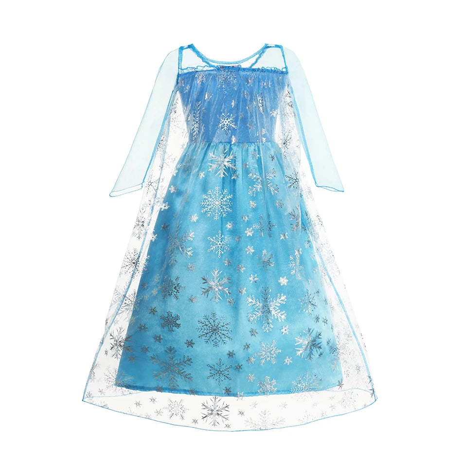 "VETEMENTS" Robe Elsa Cosplay robe de princesse bleu clair à manches longues paillettes