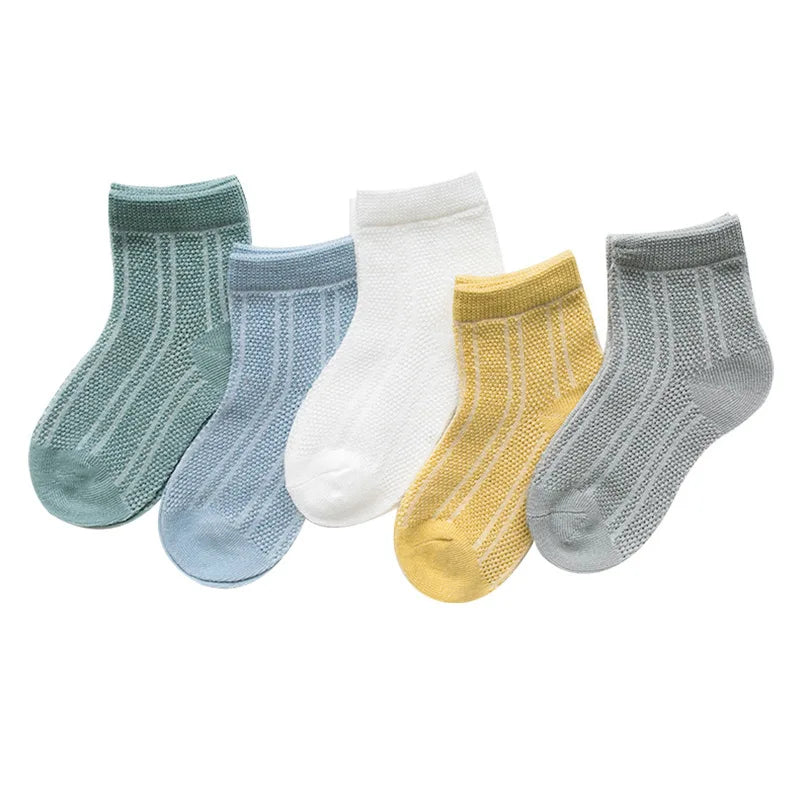 "CHAUSSURE" Chaussettes enfants en maille de coton, 0 à 2 ans, 5 unités/lot